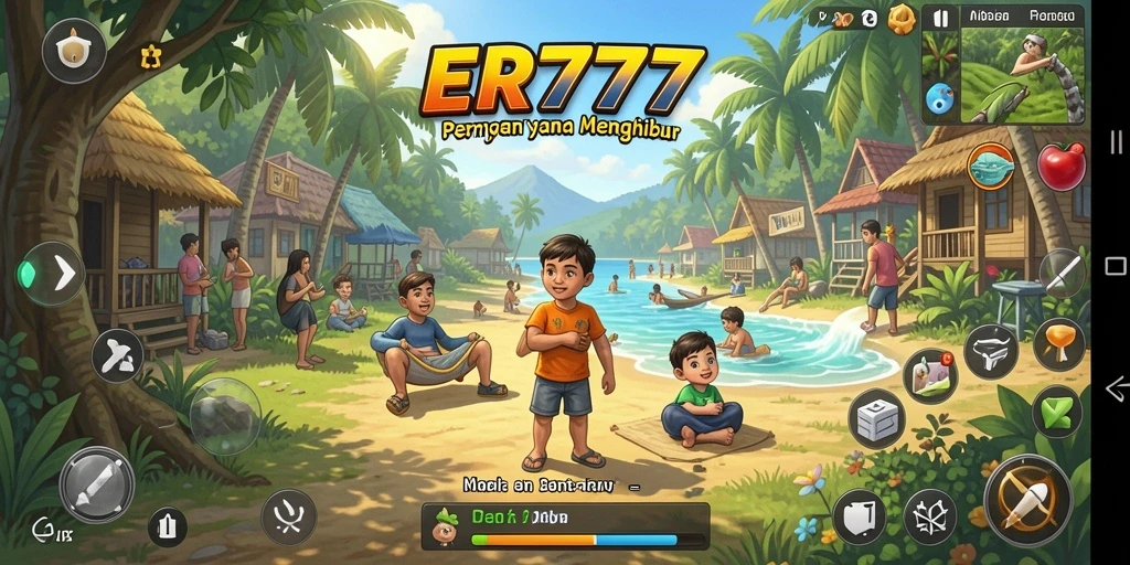 Tangkapan layar utama ER777 menunjukkan gameplay yang seru dan penuh warna.