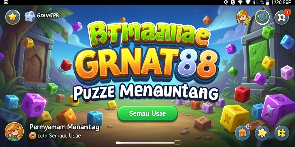 Tampilan gameplay GRANAT88 yang penuh warna dan menantang teka-teki.