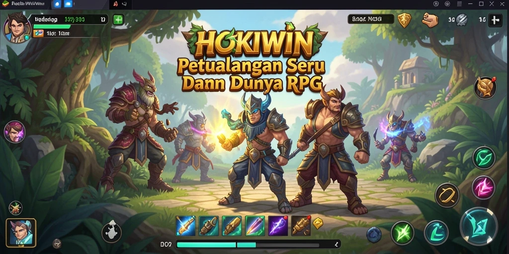 Tangkapan layar gameplay HOKIWIN yang penuh aksi dan strategi RPG.