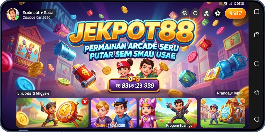 Screenshot JEKPOT88 menunjukkan momen seru dalam gameplay Arcade.