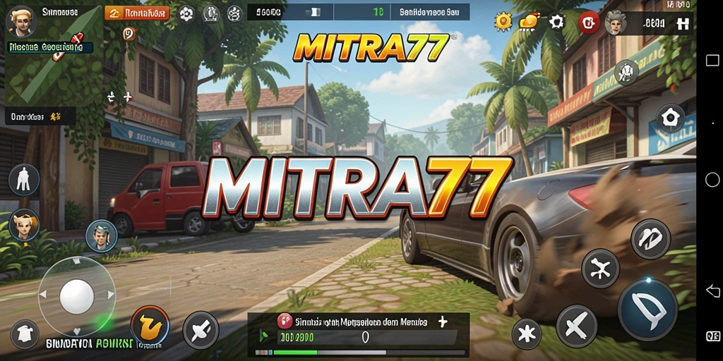 Screenshot utama dari gameplay <strong>MITRA77</strong> yang menunjukkan interaksi antar karakter.