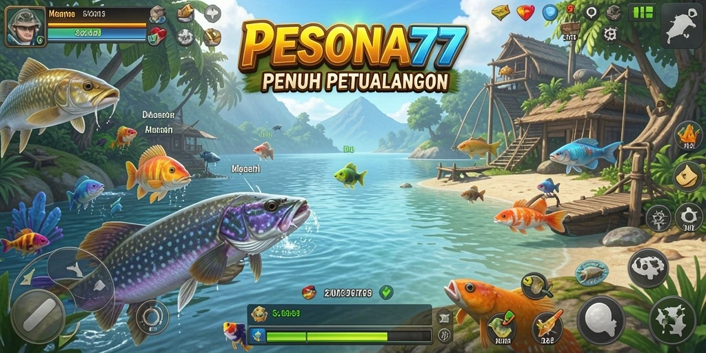 Tampilan gameplay PESONA77 dengan aksi memancing yang seru.