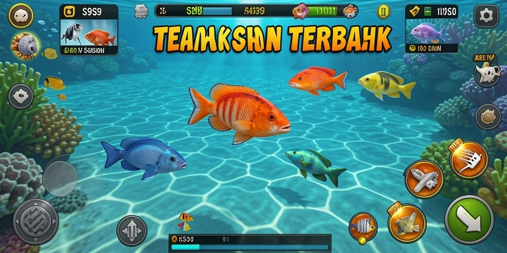 Gameplay seru di S9S9 saat menembak berbagai jenis ikan.
