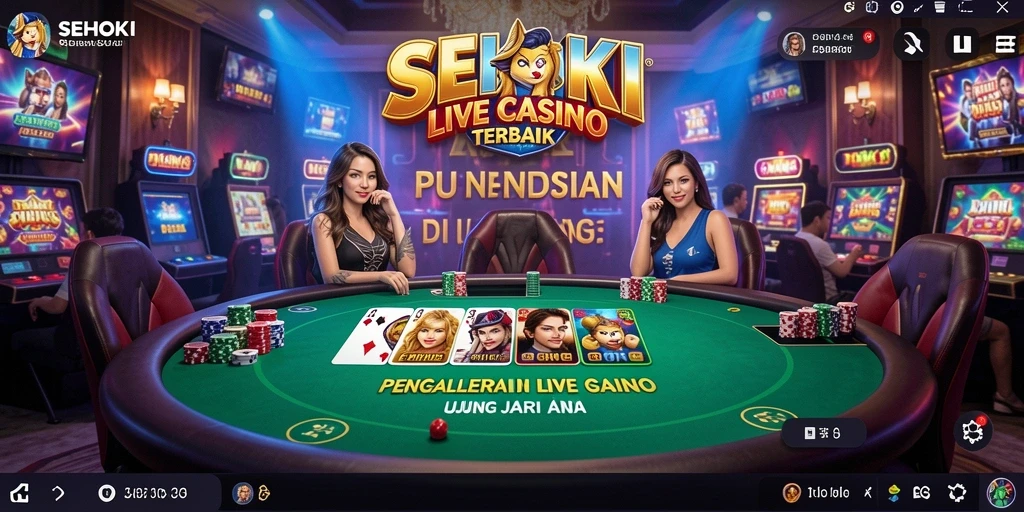 Tampilan permainan Live Casino SEHOKI dengan dealer profesional dan interaksi langsung.