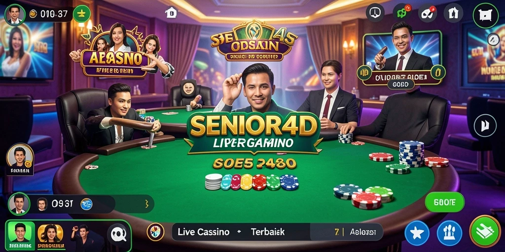 Tampilan gameplay SENIOR4D yang menarik dan interaktif di Live Casino.