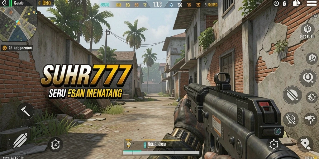 Gambar menunjukkan aksi seru dalam gameplay SUHU777 FPS.