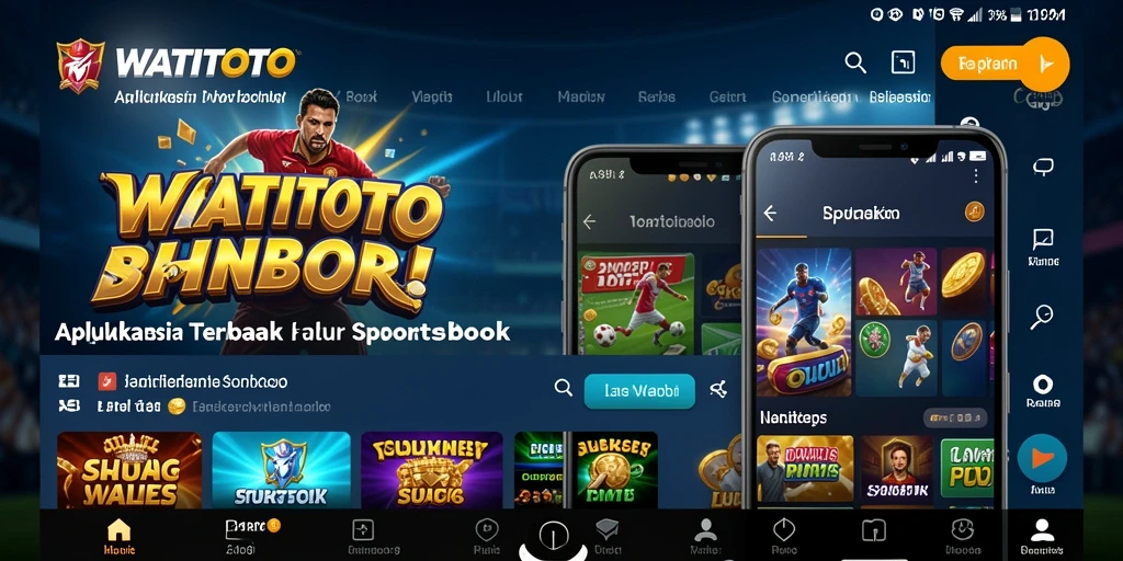 Tangkapan layar WATITOTO menampilkan tampilan aplikasi sportsbook yang interaktif.